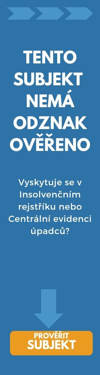 Tento subjekt nemá odznak OVĚŘENO — prověřit subjekt